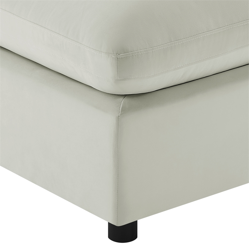 Comfort Pointe Casella Beige Fabric Ottoman in Ivory Performance Fabric