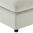 Comfort Pointe Casella Beige Fabric Ottoman in Ivory Performance Fabric
