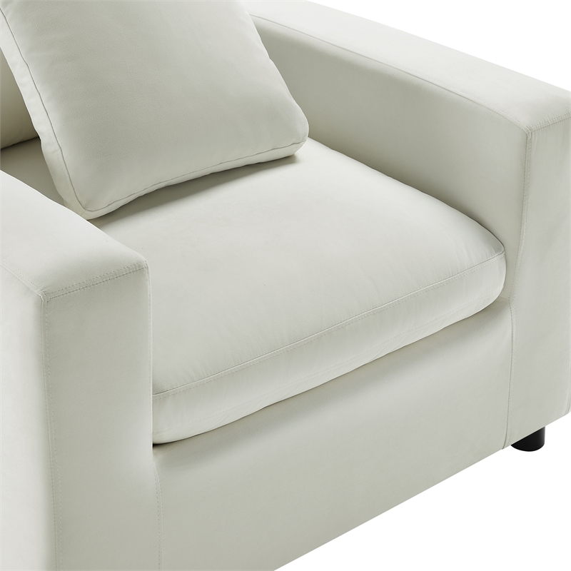 Comfort Pointe Casella Modern Armchair in Ivory Performance Fabric
