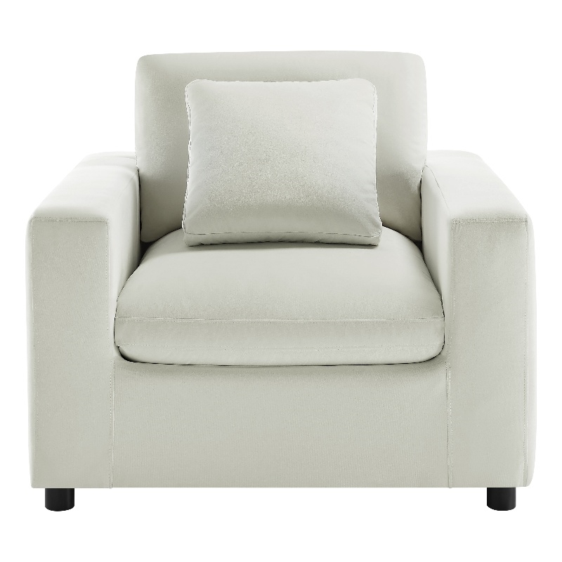 Comfort Pointe Casella Modern Armchair in Ivory Performance Fabric