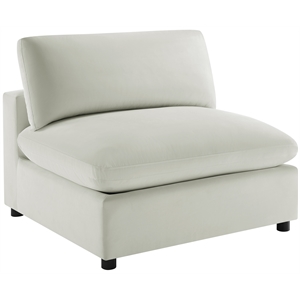 Comfort Pointe Casella Armless Slipper Chair in Ivory Performance Fabric