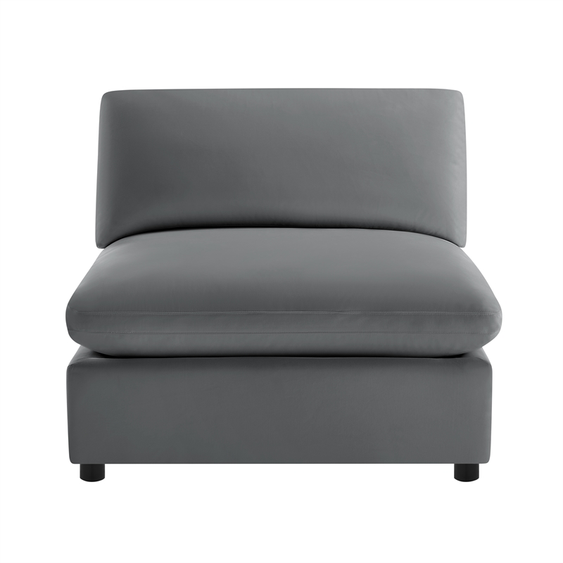 Comfort Pointe Casella Armless Slipper Chair in Charcoal Performance Fabric