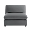 Comfort Pointe Casella Armless Slipper Chair in Charcoal Performance Fabric