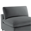 Comfort Pointe Casella Armless Slipper Chair in Charcoal Performance Fabric