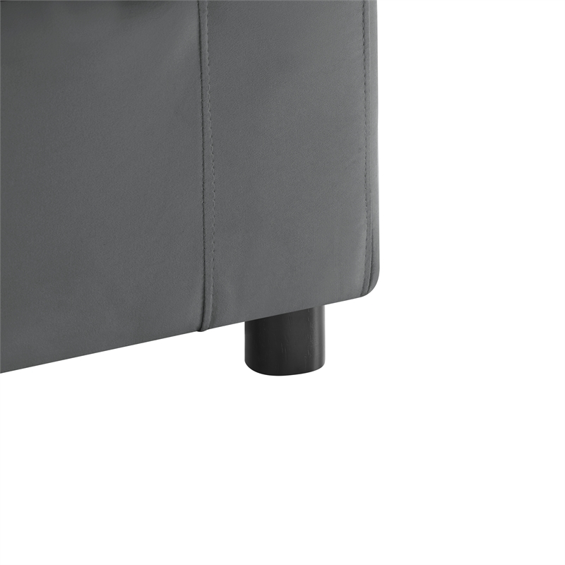 Comfort Pointe Casella Armless Slipper Chair in Charcoal Performance Fabric
