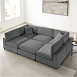 Comfort Pointe Casella Modular 6-Piece Nest in Charcoal Performance Fabric