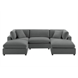 Comfort Pointe Casella Modular 5-PC XL Sectional in Charcoal Performance Fabric
