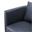 Comfort Pointe Sheldon Midnight Blue Faux Leather Swivel Barrel Chair