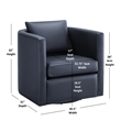 Comfort Pointe Sheldon Midnight Blue Faux Leather Swivel Barrel Chair