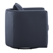 Comfort Pointe Sheldon Midnight Blue Faux Leather Swivel Barrel Chair