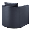 Comfort Pointe Sheldon Midnight Blue Faux Leather Swivel Barrel Chair