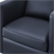 Comfort Pointe Sheldon Midnight Blue Faux Leather Swivel Barrel Chair