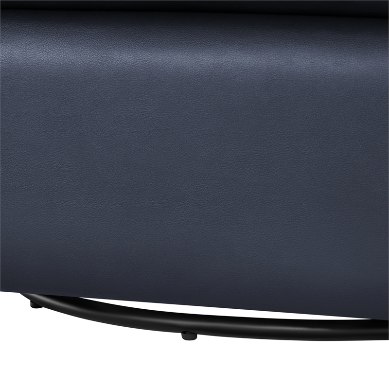 Comfort Pointe Sheldon Midnight Blue Faux Leather Swivel Barrel Chair