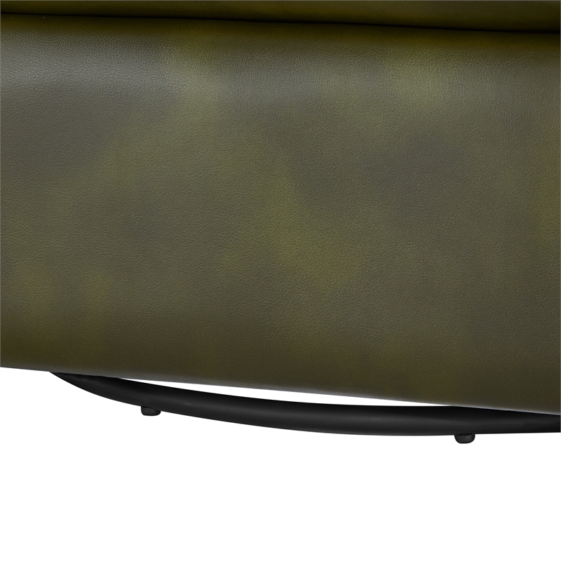 Comfort Pointe Sheldon Fern Green Faux Leather Swivel Barrel Chair
