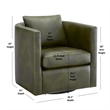 Comfort Pointe Sheldon Fern Green Faux Leather Swivel Barrel Chair