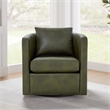 Comfort Pointe Sheldon Fern Green Faux Leather Swivel Barrel Chair