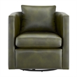 Comfort Pointe Sheldon Fern Green Faux Leather Swivel Barrel Chair