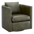 Comfort Pointe Sheldon Fern Green Faux Leather Swivel Barrel Chair