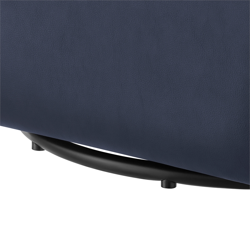 Comfort Pointe Amhurst Midnight Blue Faux Leather Swivel Barrel Chair