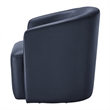 Comfort Pointe Amhurst Midnight Blue Faux Leather Swivel Barrel Chair