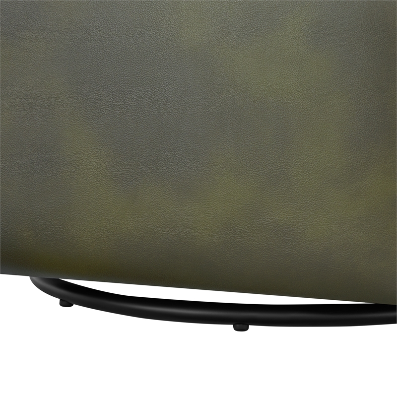 Comfort Pointe Amhurst Fern Green Faux Leather Swivel Barrel Chair