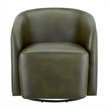 Comfort Pointe Amhurst Fern Green Faux Leather Swivel Barrel Chair