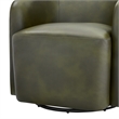 Comfort Pointe Amhurst Fern Green Faux Leather Swivel Barrel Chair