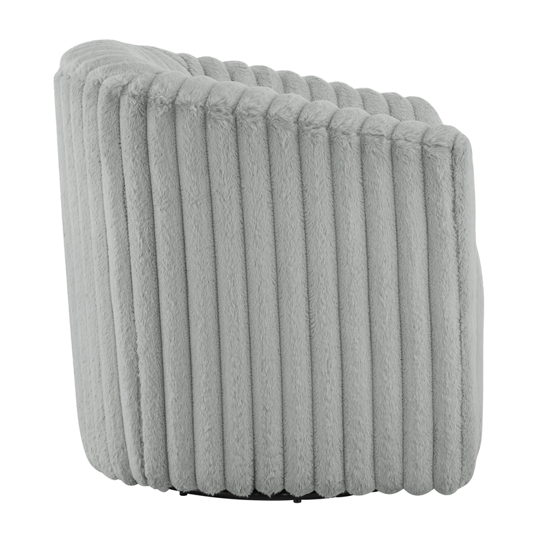 Comfort Pointe Audrey Ultra Plush Gray Wide Cord-like Fabric Swivel Barrel Chair