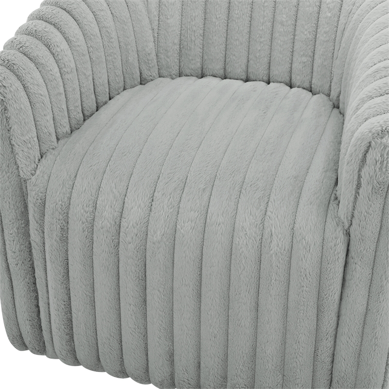 Comfort Pointe Audrey Ultra Plush Gray Wide Cord-like Fabric Swivel Barrel Chair