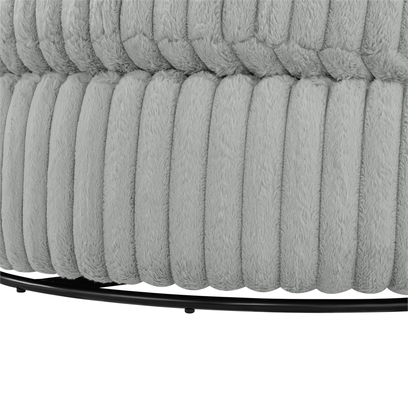 Comfort Pointe Meryl Gray Wide Cord-like Plush Fabric Oversized Swivel Chair
