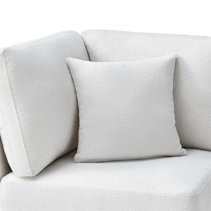 Comfort Pointe Chandler Ivory Performance Fabric Corner Wedge Accent Chair