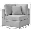 Comfort Pointe Chandler Gray Performance Fabric Corner Wedge Accent Chair