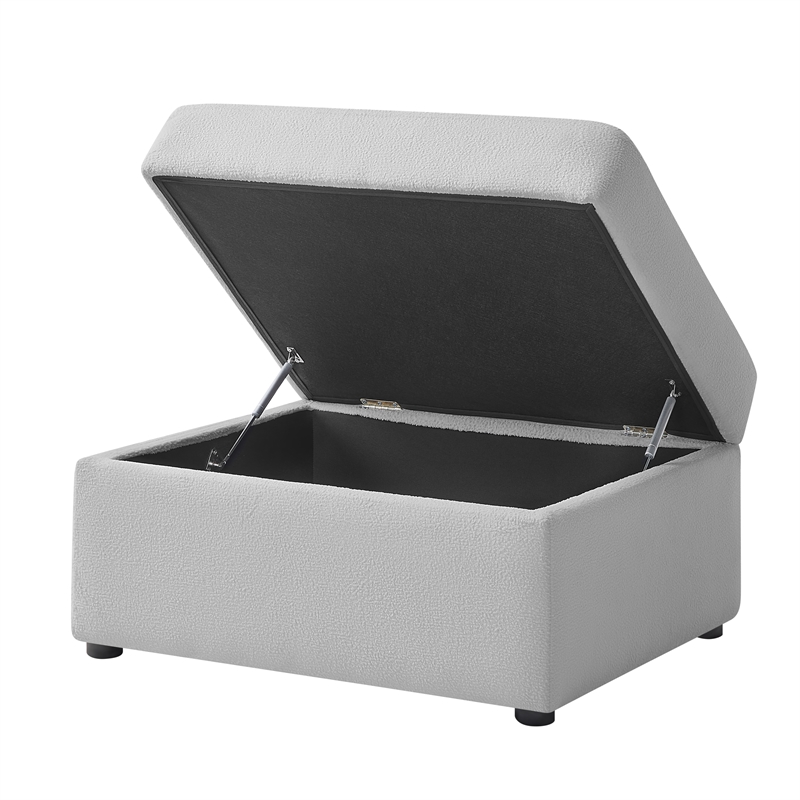 Comfort Pointe Chandler Gray Performance Fabric Storage Ottoman