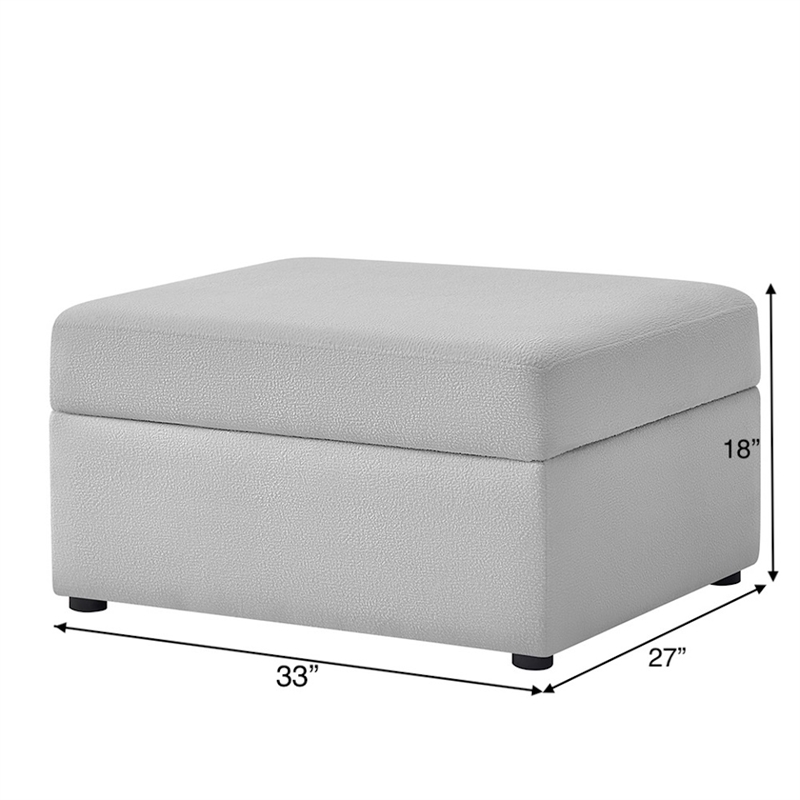Comfort Pointe Chandler Gray Performance Fabric Storage Ottoman