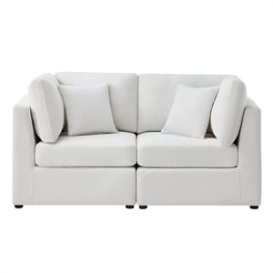 Comfort Pointe Chandler Ivory Performance Fabric 2-Piece Sofa
