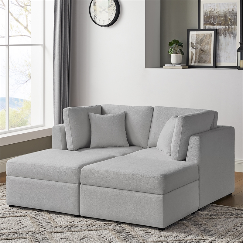Comfort Pointe Chandler 4-Piece Gray Performance Fabric Chofa