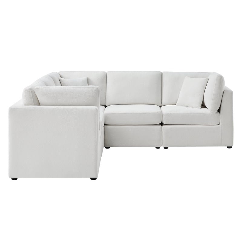 Comfort Pointe Chandler 5-PC Ivory Performance Fabric Sectional