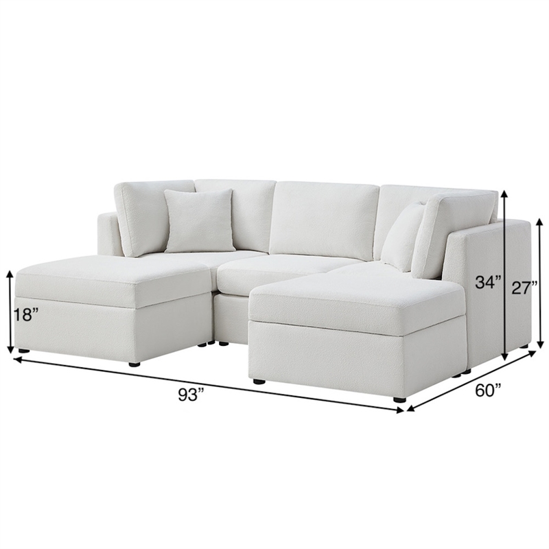 Comfort Pointe Chander 5-PC XL Ivory Performance Fabric Chofa