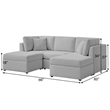 Comfort Pointe Chander 5-PC XL Gray Performance Fabric Chofa