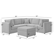Comfort Pointe Chandler 6-PC Gray Performance Fabric Sectional