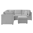 Comfort Pointe Chandler 6-PC Gray Performance Fabric Sectional