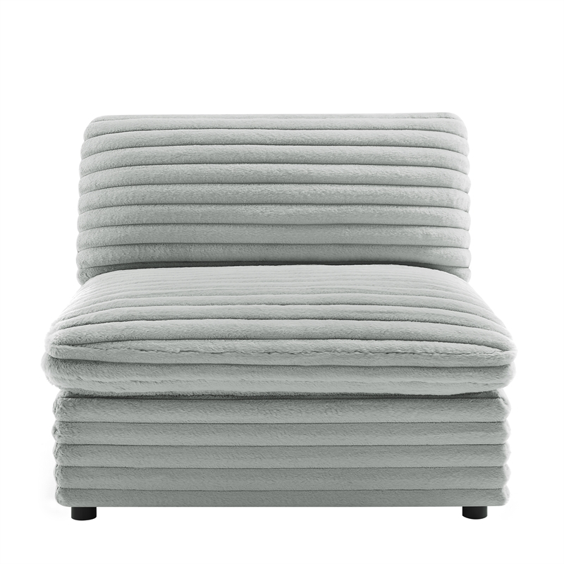 Comfort Pointe Julia Armless Accent Chair in Plush Gray Cord-like  Fabric