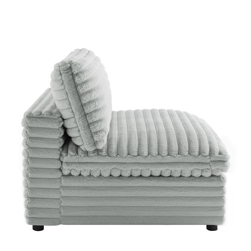 Comfort Pointe Julia Armless Accent Chair in Plush Gray Cord-like  Fabric