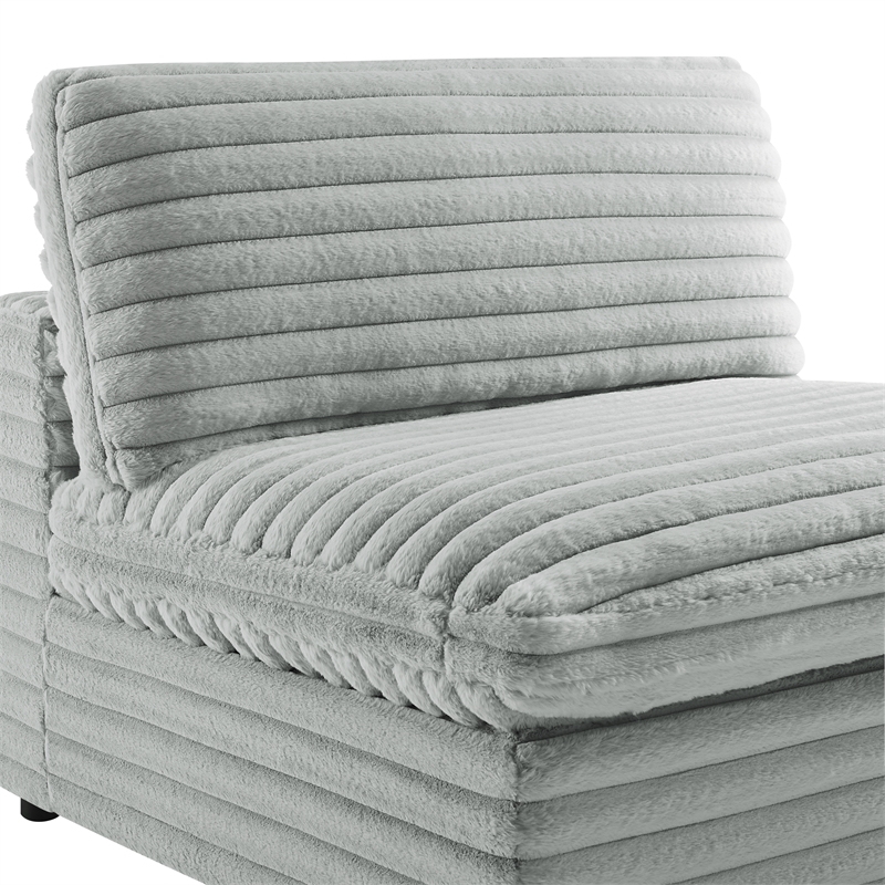 Comfort Pointe Julia Armless Accent Chair in Plush Gray Cord-like  Fabric