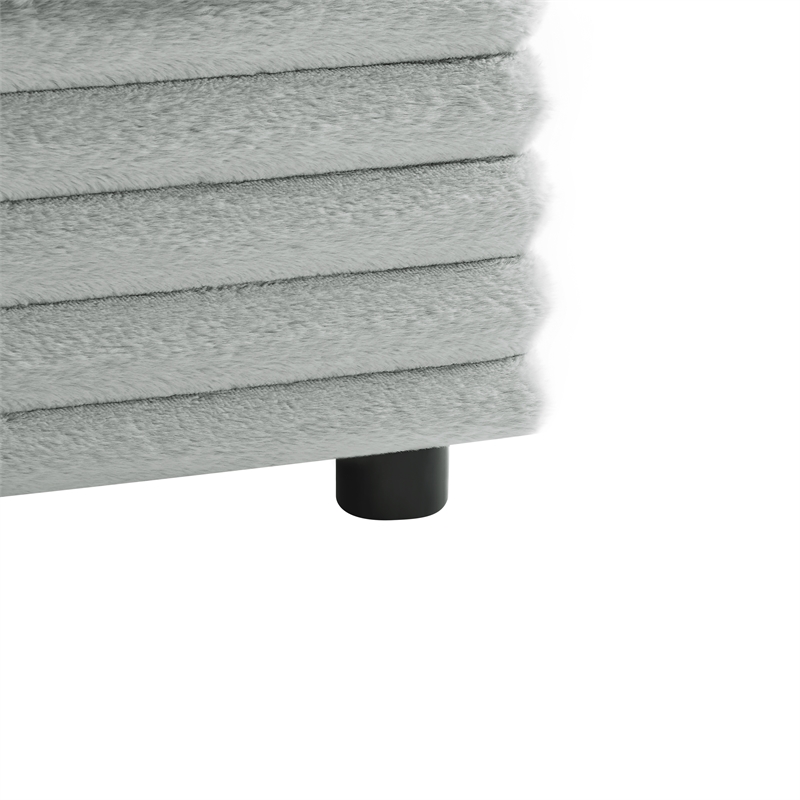 Comfort Pointe Julia Armless Accent Chair in Plush Gray Cord-like  Fabric