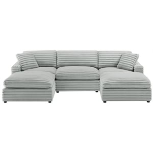 Comfort Pointe Julia 5-piece XL Chofa Sectional in Plush Gray Cord-like Fabric