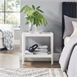Comfort Pointe Yukon White Wood Tray-Top Farmhouse Style Accent Table