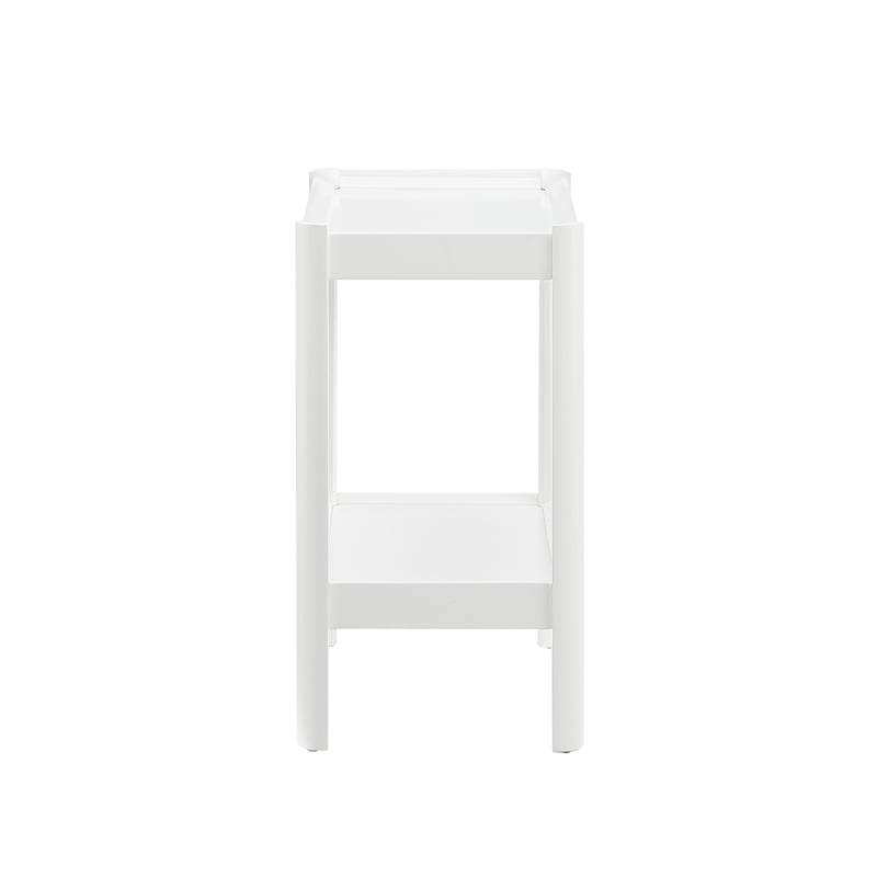 Comfort Pointe Yukon White Wood Tray-Top Farmhouse Style Accent Table