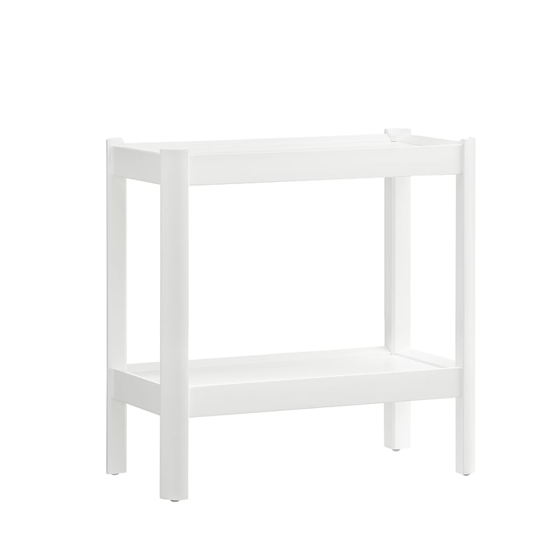 Comfort Pointe Yukon White Wood Tray-Top Farmhouse Style Accent Table