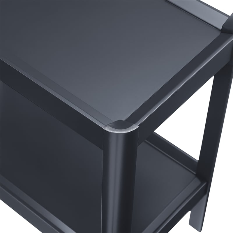 Comfort Pointe Yukon Matte Black Wood Farmhouse Style Accent Table